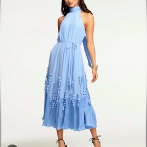 Ramy Brook Sky Blue Halter Midi Dress